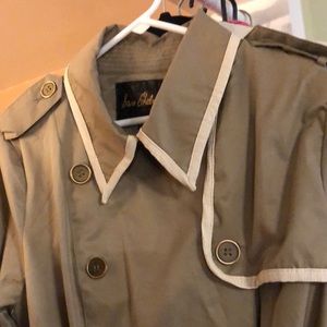 Sam Edelman Trench Coat Back Zipper Detail Large (see photos for aging piping)